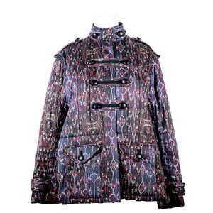 Isabel Marant Women 40 US8 Purple Red Jacket Cotton Military Button Padded Coat